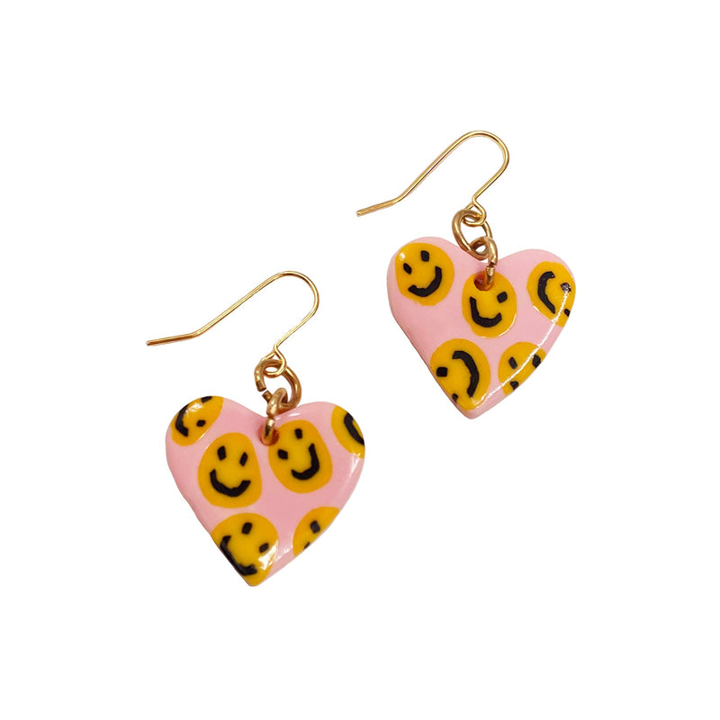 Chungawawa - All Smiles Heart Earrings (Pink)