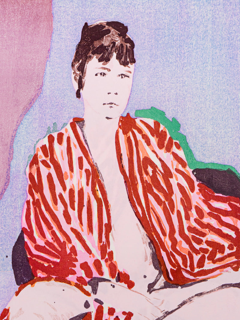 Claire Tabouret - Ukiyo-e Self-Portrait in a Robe (Purple)