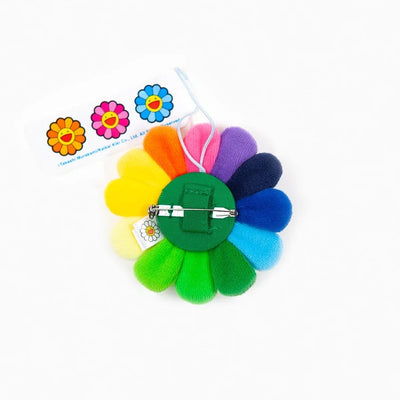 Takashi Murakami - Plush Flower Pin Keychain - Rainbow Classic
