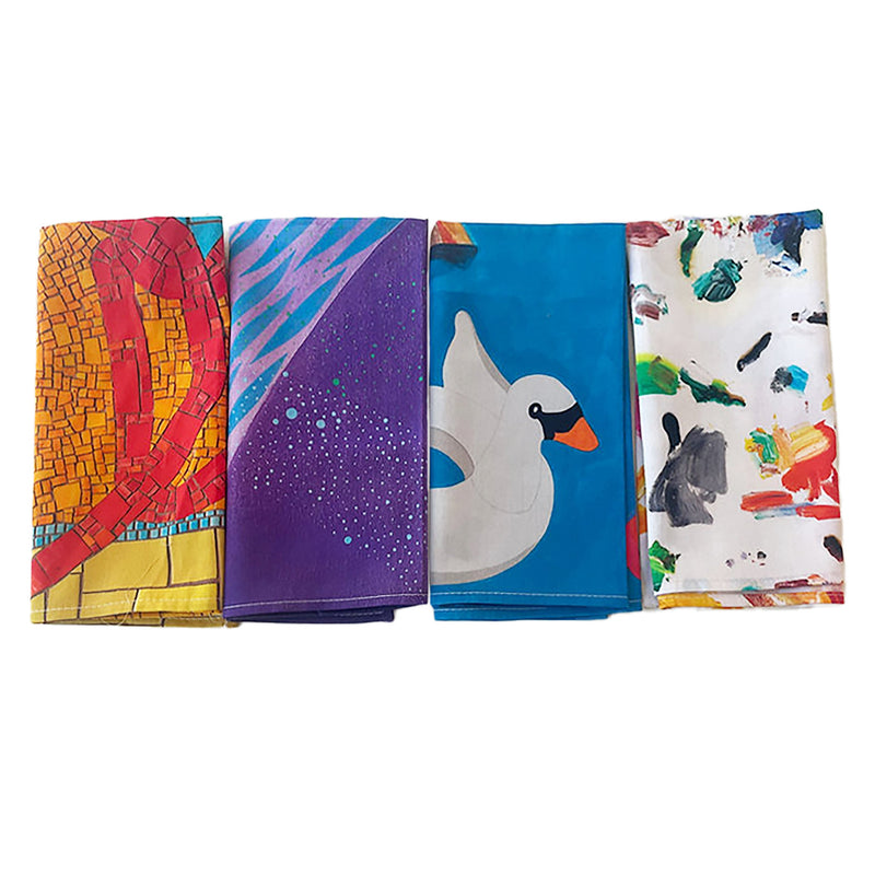 RxART BENEFIT | Artist Napkins (Set B: Mickalene Thomas, Julia Chiang, Derrick Adams, Urs Fisher)