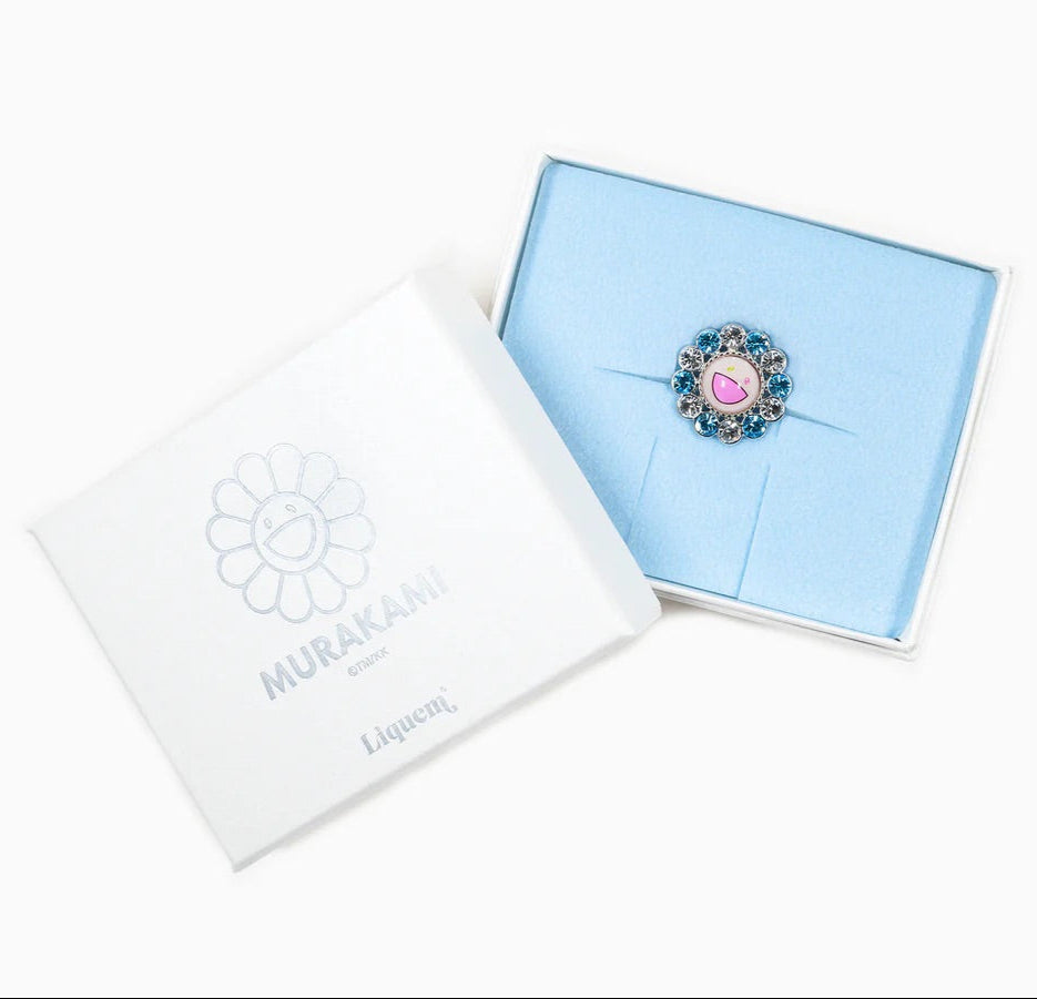Takashi Murakami x Liquem - Flower Lapel Pin (Blue x White)