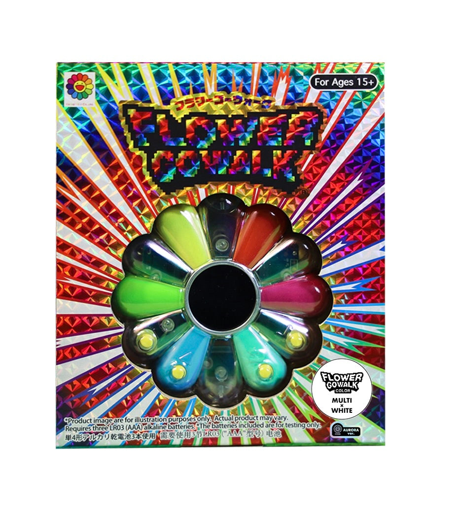 Takashi Murakami - Flower Go Walk Game - Aurora: Multi x White (with Collectible Trading Card)