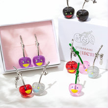 Load image into Gallery viewer, Takashi Murakami x Liquem - Cherry Earrings (Purple)