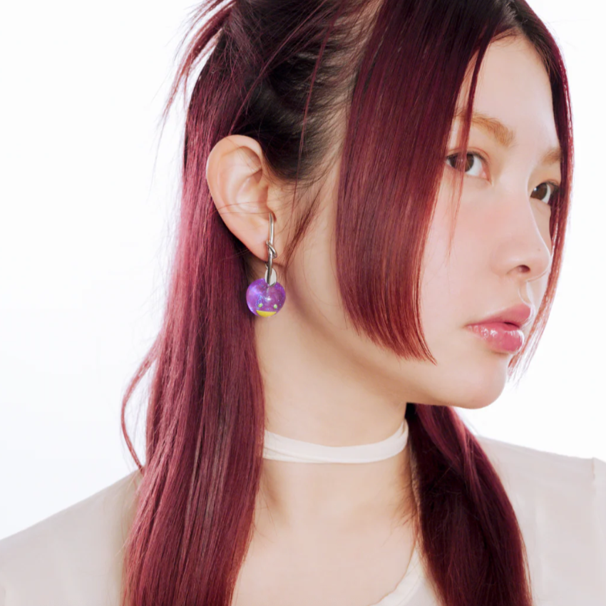 Takashi Murakami x Liquem - Cherry Earrings (Purple)