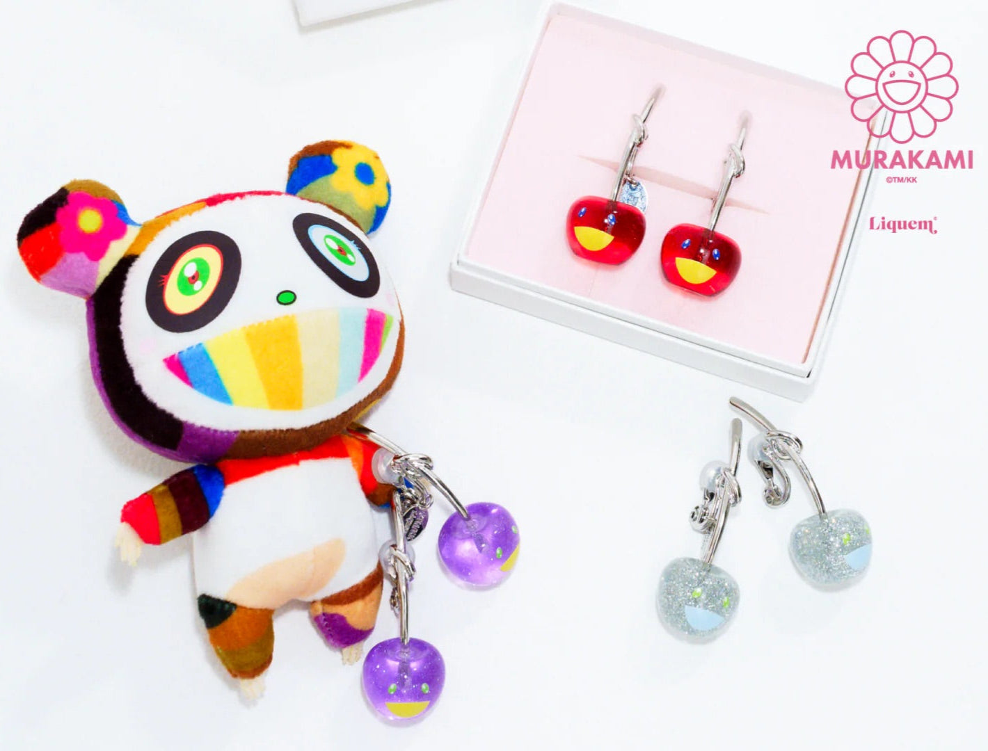 Takashi Murakami x Liquem - Cherry Earrings (Purple)