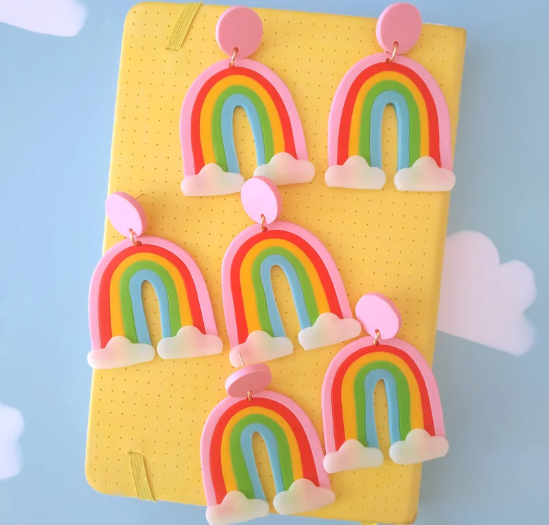 Chungawawa Cumulus Rainbow Earrings (Glow in the Dark)