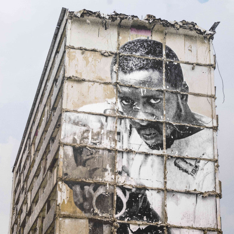 JR - 28 Millimètres, Portrait d'une génération, B5, Destruction 1, Montfermeil, France, 2025