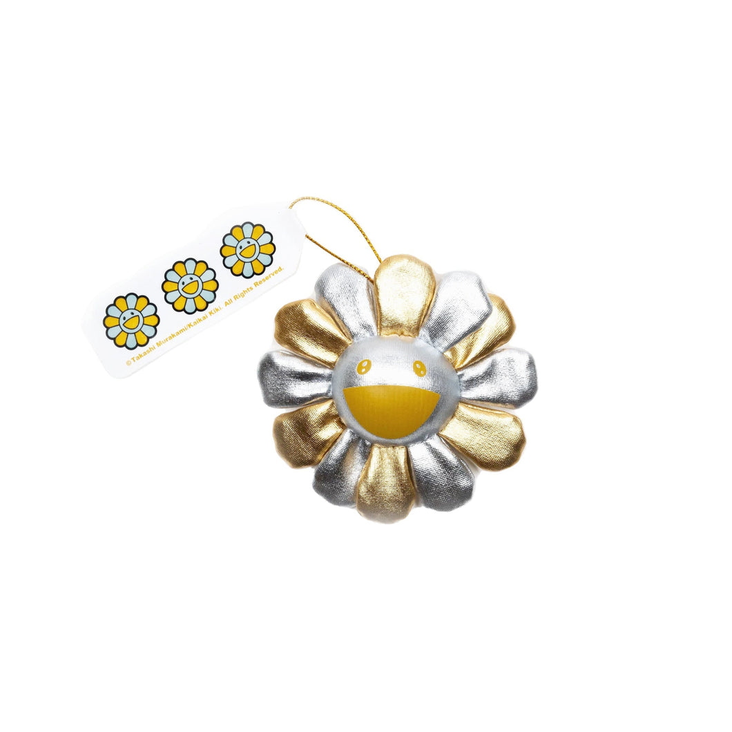 Takashi Murakami - Plush Flower Pin Keychain - Gold & Silver