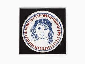 Claire Tabouret - Portrait with Stripes - Stoneware Plate