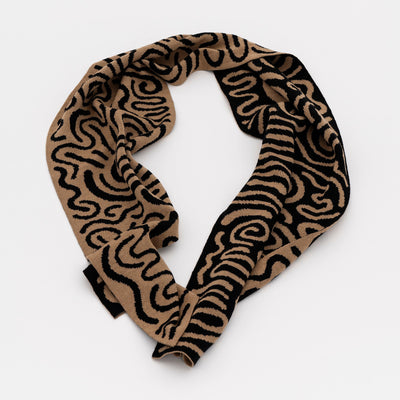 Josh Sperling - Squiggle Scarf (Black & Camel)