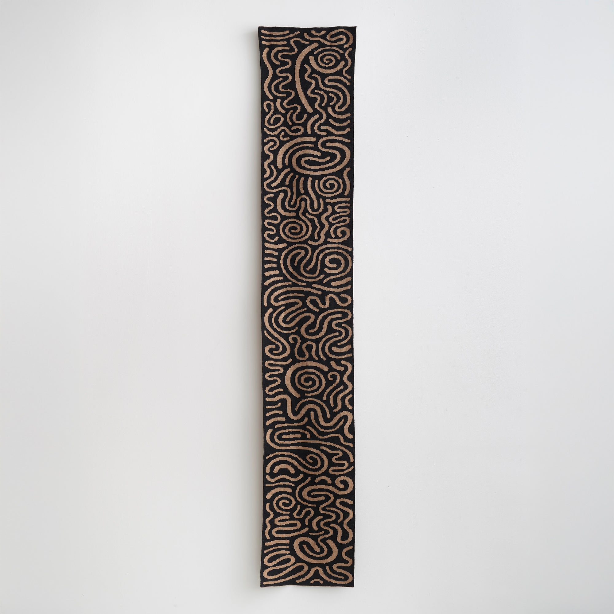 Josh Sperling - Squiggle Scarf (Black & Camel)