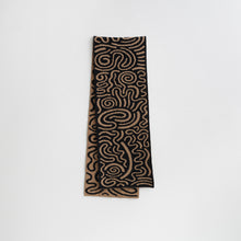 Load image into Gallery viewer, Josh Sperling - Squiggle Scarf (Black &amp; Camel)
