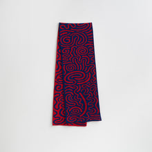 Load image into Gallery viewer, Josh Sperling - Squiggle Scarf (Red &amp; Blue)
