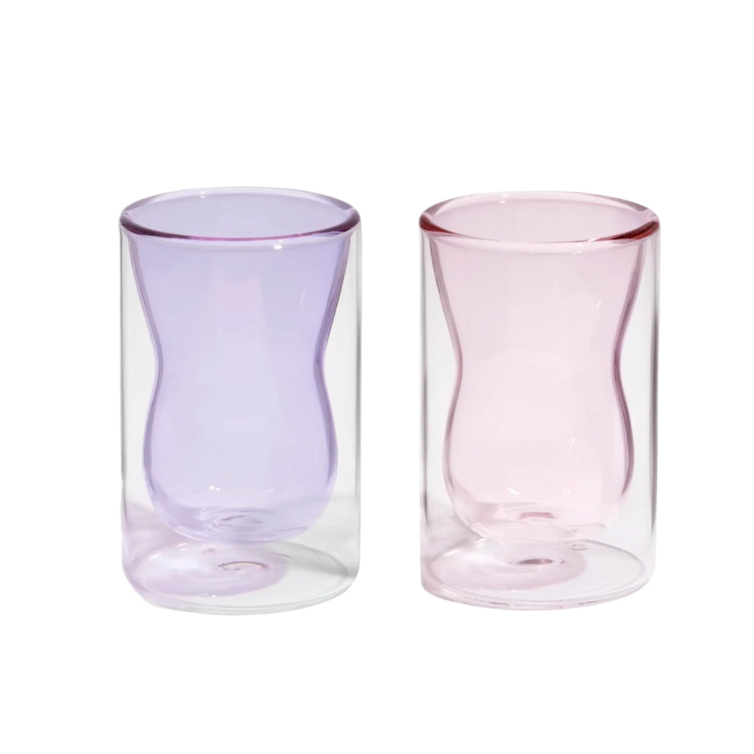 Double Wall Curvy Glass (Set of 2)
