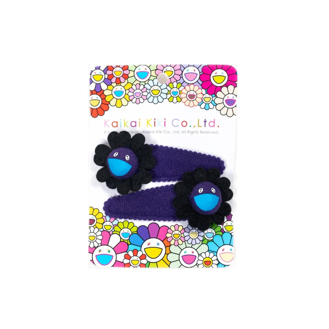 Takashi Murakami - Flower Hairpin Barrette - Black x Navy x Purple (Set of 2)