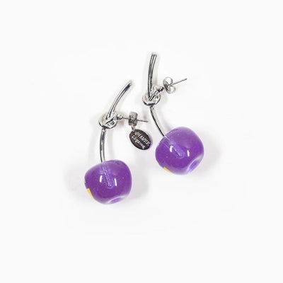Takashi Murakami x Liquem - Cherry Earrings (Purple)
