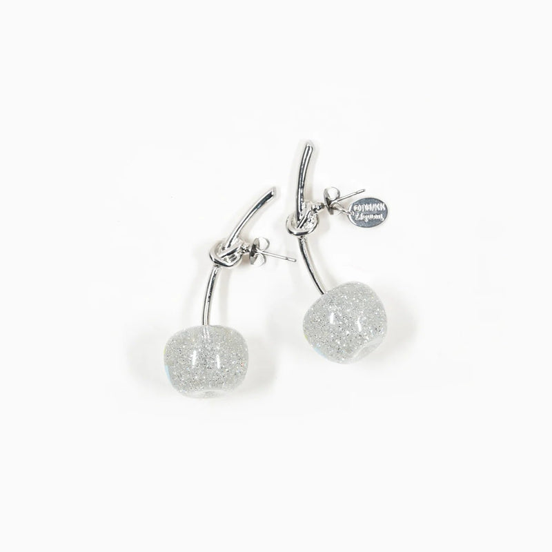Takashi Murakami x Liquem - Cherry Earrings (Silver Clear)