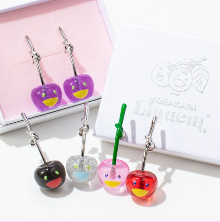 Takashi Murakami x Liquem - Cherry Earrings (Black)