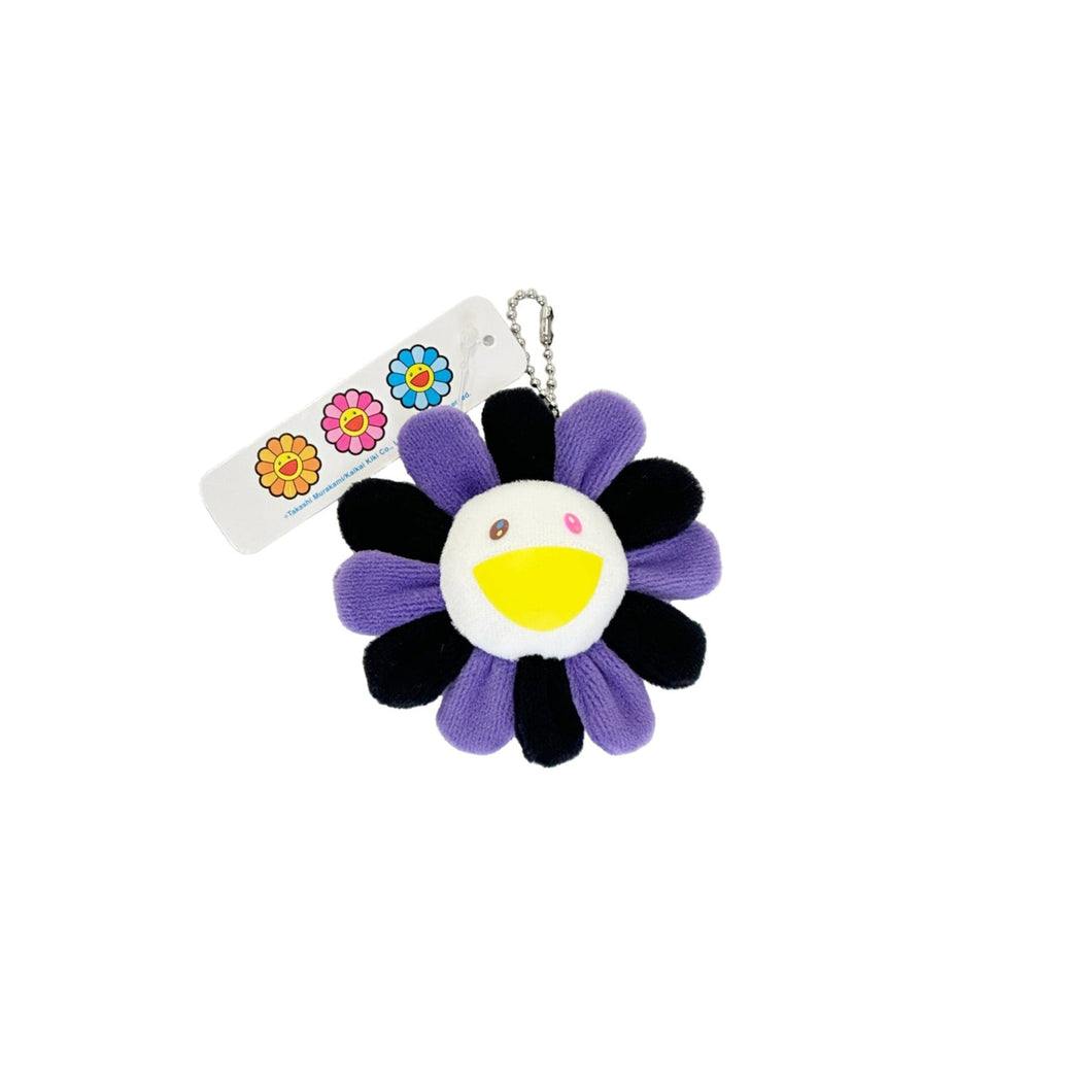 Takashi Murakami - Plush Flower Pin Keychain - Purple, White, & Black