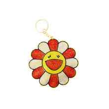 Load image into Gallery viewer, Takashi Murakami - Plush Glitter Rhinestone Keychain - Flower
