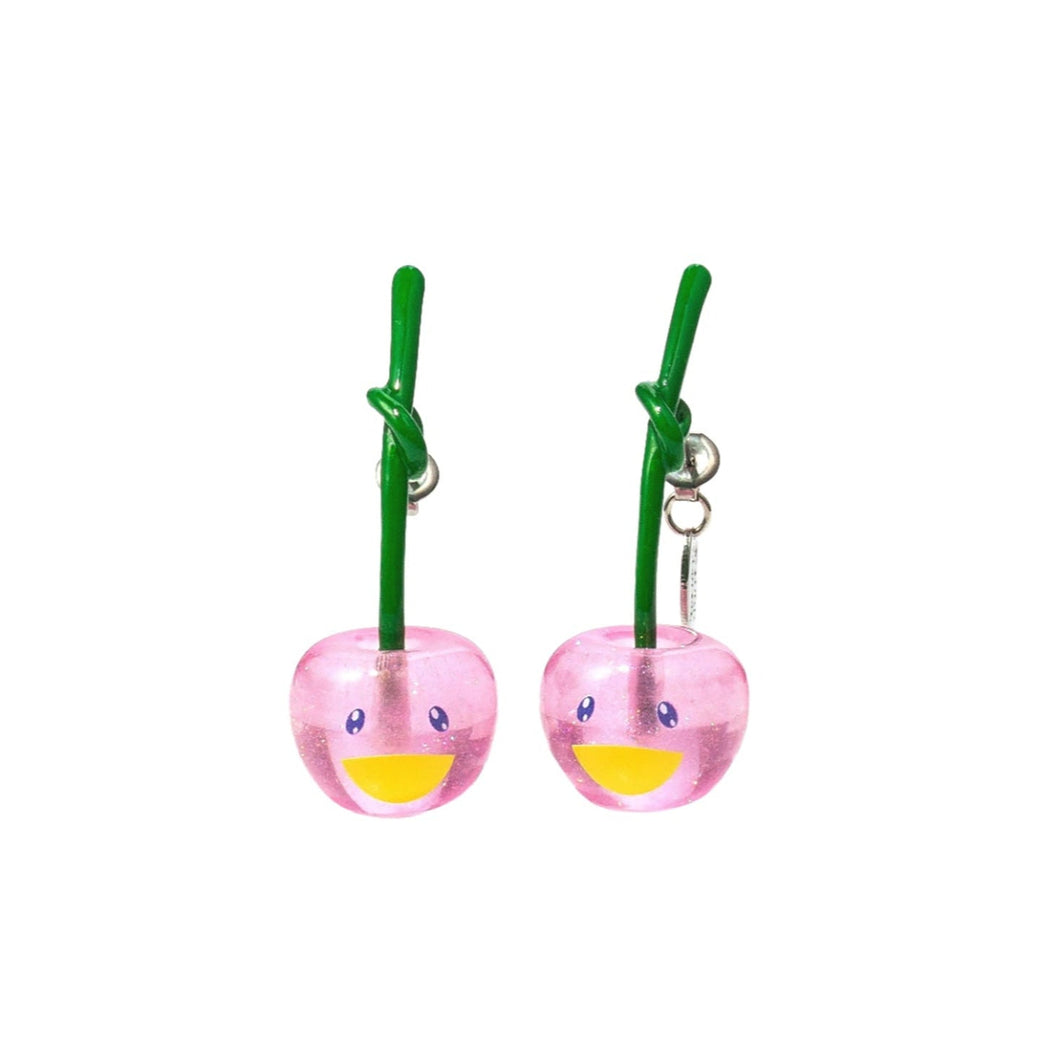 Takashi Murakami x Liquem - Cherry Earrings (Baby Pink)