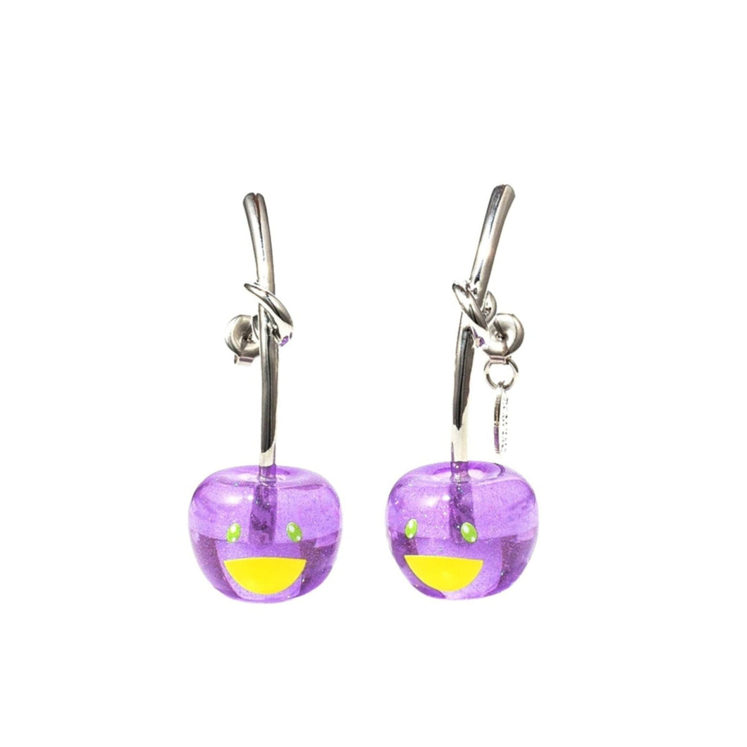 Takashi Murakami x Liquem - Cherry Earrings (Purple)