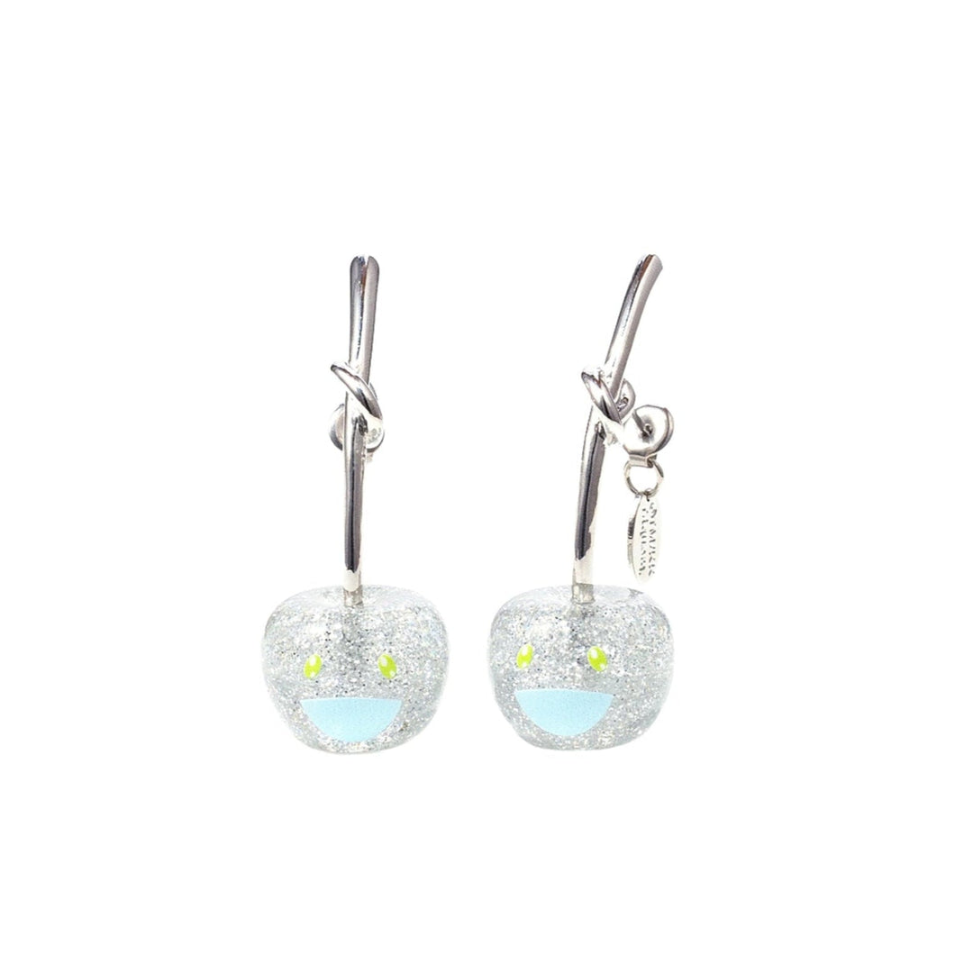 Takashi Murakami x Liquem - Cherry Earrings (Silver Clear)