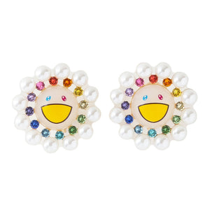 Takashi Murakami x Liquem - Pearl Flower Earrings (Clip-On)