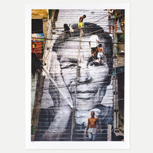 Load image into Gallery viewer, JR - 28 Millimètres, Women Are Heroes, Action dans la Favela Morro da Providência, Escalier, close-up, Rio de Janeiro, Brésil, 2008, 2022
