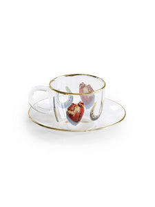 Toiletpaper (Maurizio Cattelan x Pierpaolo Ferrari) - Glass Coffee Cup & Saucer