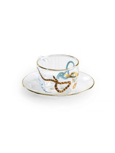 Toiletpaper (Maurizio Cattelan x Pierpaolo Ferrari) - Glass Coffee Cup & Saucer