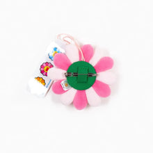 Load image into Gallery viewer, Takashi Murakami - Plush Flower Pin Keychain - Pink
