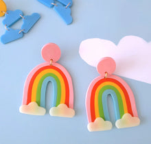Load image into Gallery viewer, Chungawawa Cumulus Rainbow Earrings (Glow in the Dark)
