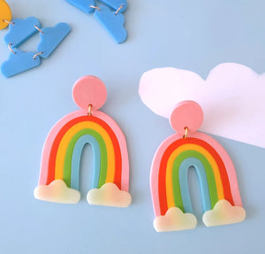 Chungawawa Cumulus Rainbow Earrings (Glow in the Dark)