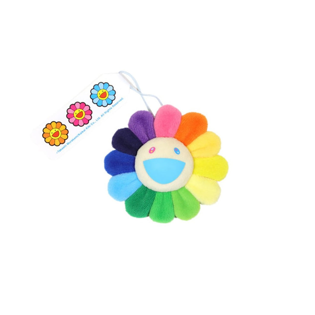 Takashi Murakami - Plush Flower Pin Keychain - Rainbow & White